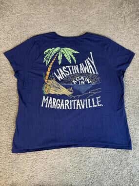 Margaritaville Shirt Mens 3XL Blue Wastin Away Graphic Crew Neck Cotton